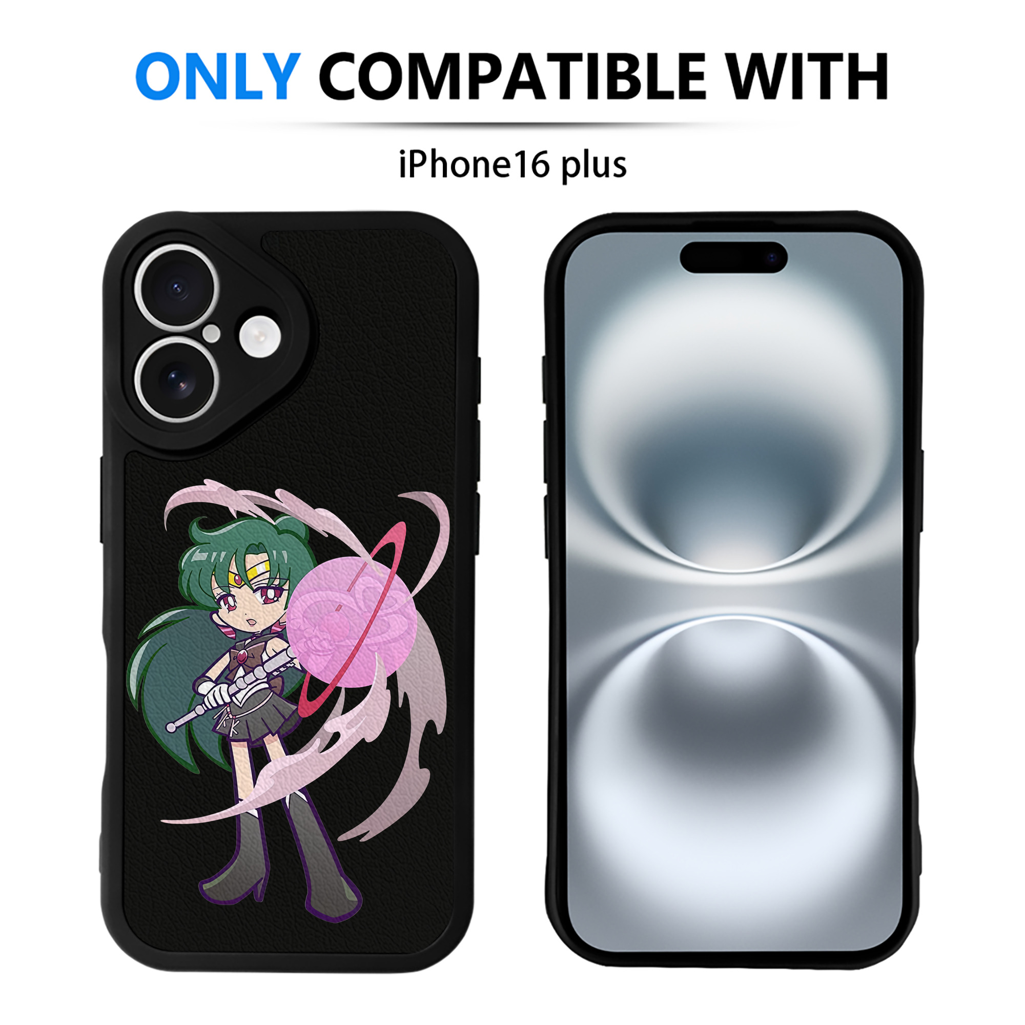 （画像用） 美少女戦士セーラームーン 冥王せつな Sailor Moon Meiou Setsuna 【iPhone 16シリーズ対応】シリコンスマホケース（レザー調） 材質：シリコン